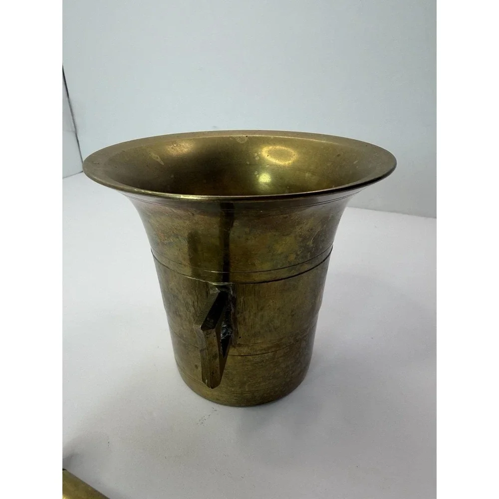 Vintage Heavy Brass Apothecary Pharmacy Mortar And Pestle Pharmacy 4.5